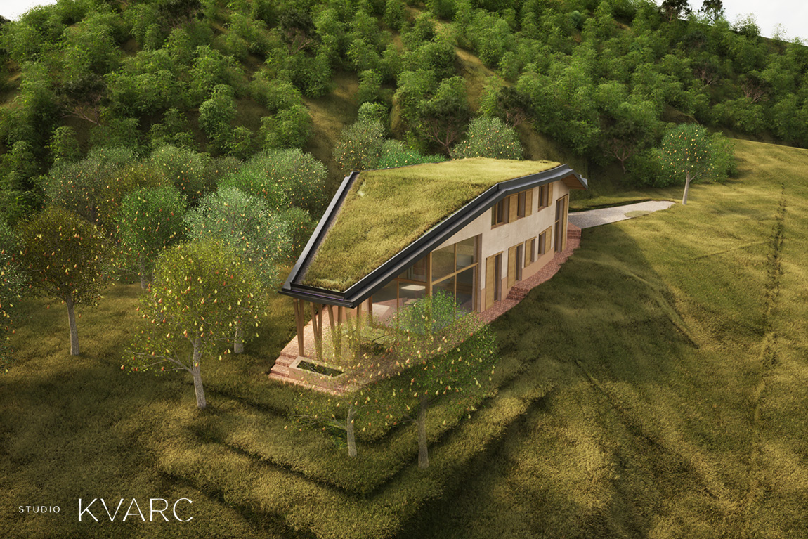 architecture, design, Balaton, house, green roof, sustainable